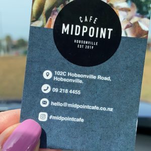 Cafe Midpoint Hobsonville business card