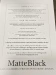 Matte Black Cafe Menu