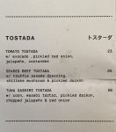 Azabu Menu Tostada