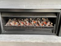 Fergus fireplace outdoor seating area