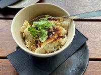 Fergus Menu Dish pork prawn dumplings